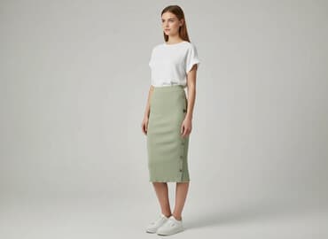 spódnice plisowane midi zielone: Women`s skirt, size S — 1