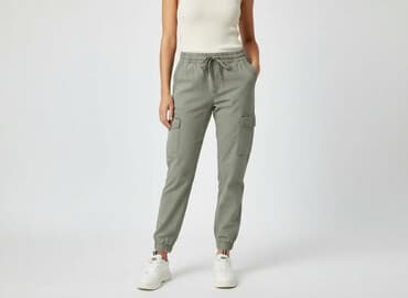 spodnie cargo damskie hm: H&M, Spodnie materiałowe damskie, rozmiar 2XS — 7