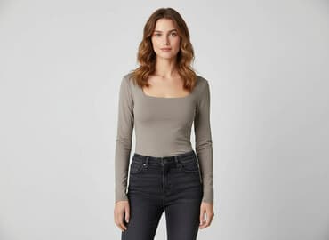 szara bluzka h m: H&M, Bluzka damska, rozmiar M — 7