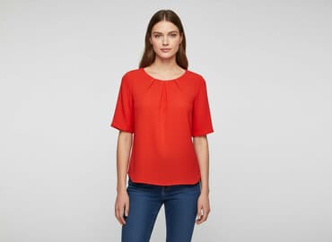 bluza z czerwonym napisem: Mint & Berry, Bluzka damska, M — 6