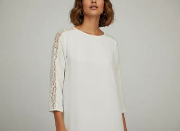 biała sukienka dla mamy na chrzest: Sukienka damska, rozmiar L — 1