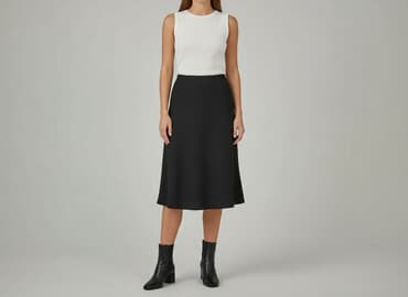 czarne prosta spódnice midi: Spódnica damska, rozmiar M — 5