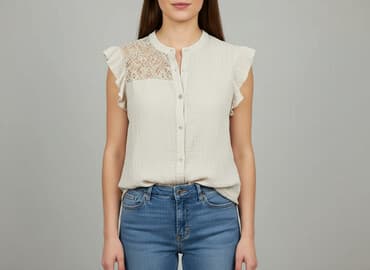 białe bluzki na lato: Bluzka damska, rozmiar One size — 5