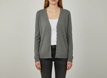 sweter z dekoltem v: Kardigan damski, rozmiar S — 6