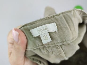 spodnie woskowane matowe: Material trousers, Tchibo, 10 years, 134/140, condition - Very good — 5