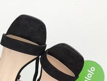 czarne sandały na słupku vices: Vinceza, Sandały damskie, rozmiar 39 — 9