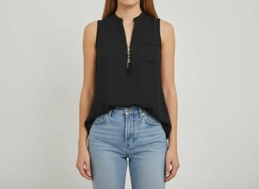 czarne bluzki dekolt v: Bluzka damska, rozmiar M — 5