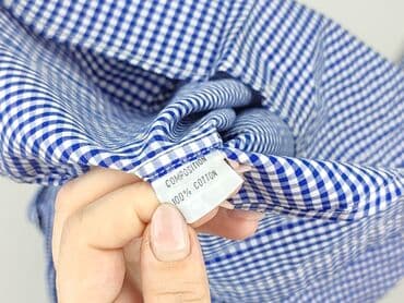 cropp koszulka oversize: Shirt 11 years, condition - Very good, pattern - Cell, color - Blue — 4