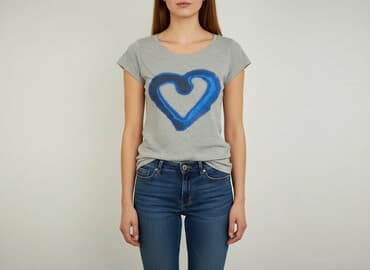 soft grey t shirt: T-shirt damski, rozmiar M — 1