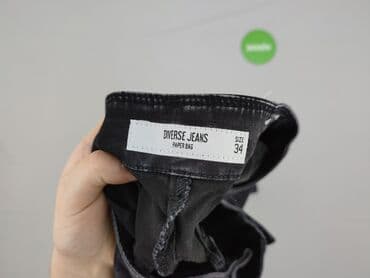 dżinsy z talią paper bag: Diverse, Jeansy damskie, rozmiar S — 4