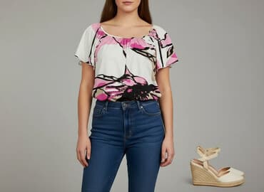 koszula damska z gumką na dole: Women's blouse, size M — 1