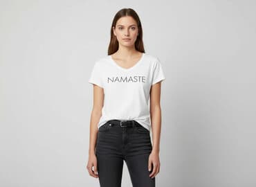 v neck t shirty: T-shirt damski, rozmiar S — 1