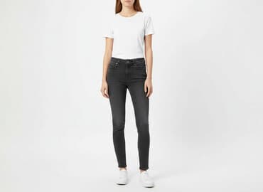 jeansy woskowane damskie: Denim, Jeans for women, size XS — 1