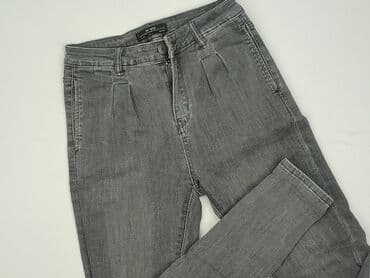 szare szerokie jeansy: Jeansy damskie, rozmiar S — 4