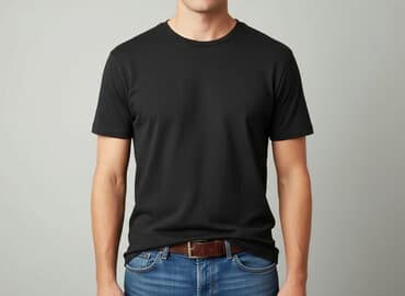 czarne t shirty w serek damskie: T-shirt damski, rozmiar L — 6