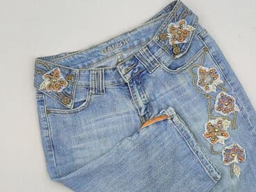 jeansy z haftami: Spodnie 3/4 damskie, rozmiar M — 1