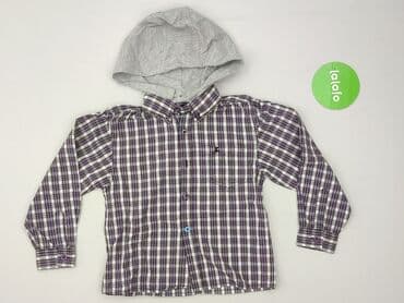 marynarka i koszulka: Shirt 5-6 years, condition - Perfect, pattern - Cell, color - Blue — 2