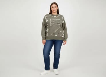 sweter z kwadratów: Sweter damski, rozmiar 4XL — 5