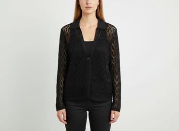 sweter z tiulowymi rękawami: Kardigan damski, rozmiar M — 6