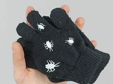 czarne wzorzyste rajstopy: Gloves, One size, condition - Good — 4