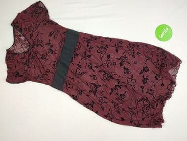 bordowa długa sukienki: Sukienka damska, rozmiar S — 2
