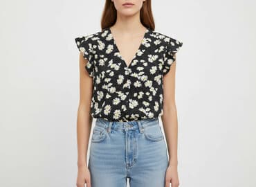 bluzka w kwiaty new yorker: H&M, Bluzka damska, rozmiar XS — 7