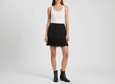 spódnice skórzane z cwiekami: Spódnica damska, rozmiar S — 1