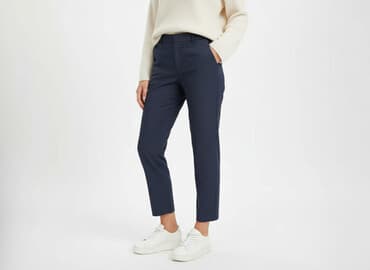 jaki kolor rajstop do granatowej sukienki: H&M, Spodnie materiałowe damskie, rozmiar M — 6