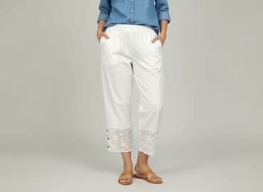 buty podwyższające zimowe: Spodnie materiałowe damskie, rozmiar L — 6