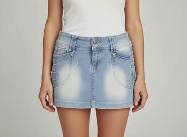 spodenko spódniczka jeans: Spódnica damska, rozmiar L — 5