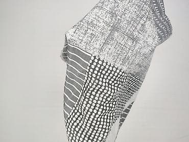 dzianina: Chusta/apaszka unisex w odcieniach szarości i bieli, w patchworkowy — 4