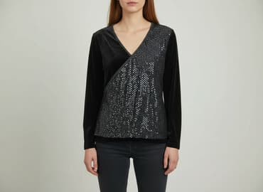 złota bluzka cekinowa: Bluzka damska, rozmiar S — 7