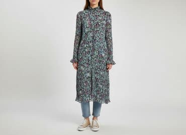 zara sukienka w kwiaty z bufiastymi rękawami: Zara, Women`s dress, size M — 1