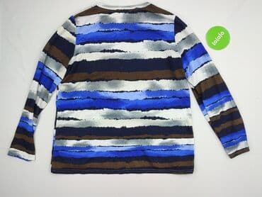 koszulka z długim rękawem w paski: Bluzka damska, rozmiar 3XL — 3