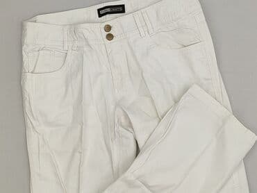 biale szerokie jeansy: FlashLights, Spodnie materiałowe damskie, rozmiar XL — 1