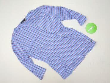 koszulka z długim rękawem w paski: Bluzka damska, 2XL — 2