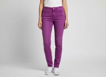 fioletowe jeansy damskie: Jeansy damskie, rozmiar M — 6