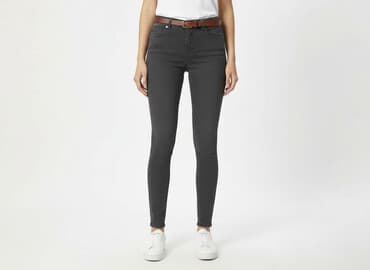 szare szerokie jeansy: Jeansy damskie, rozmiar 2XS — 6