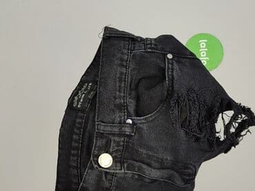 czarne krótkie spodenki z dziurami: Denim, Szorty damskie, rozmiar S — 6