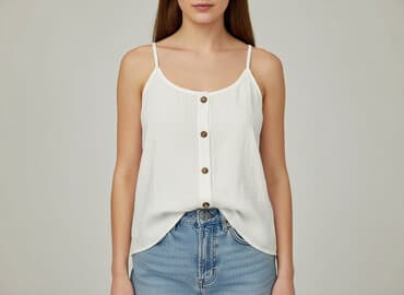 bluzki z muślinu bawełnianego: T-shirt damski, rozmiar M — 1