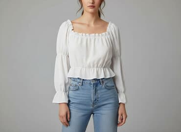 biala bluzka z dlugim rekawem: Bluzka damska, rozmiar S — 5