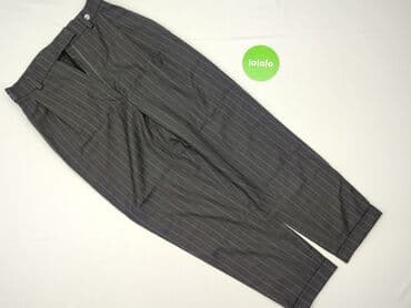 spodnie z wysokim stanem czarne eleganckie: Material trousers for women, size S — 3