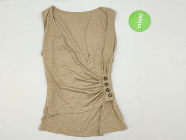 beżowa koszulka na ramiączkach: Top damski, S — 2