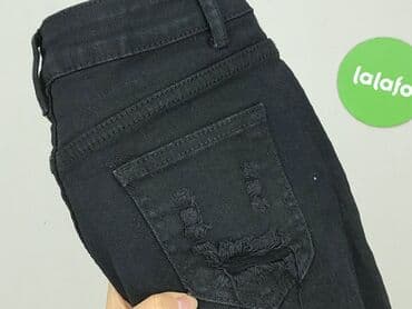 czarne krótkie spodenki z dziurami: Denim, Szorty damskie, rozmiar S — 6