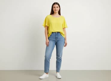 żółte bluzki z krótkim rękawem: Bluzka damska, rozmiar L — 7