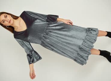 sukienki welurowa midi: Diverse, Sukienka damska, rozmiar M — 6