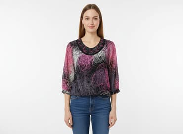 bluzka damska ze ściągaczem na dole: Жіноча блуза, розмір S — 1