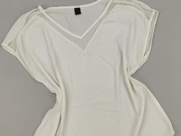 biała bluzka z dekoltem v: Women's blouse, size L — 2