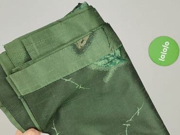 krótkie zasłony: Zasłona dekoracyjna – zieleń z haftowanym motywem liści - Materiał — 3