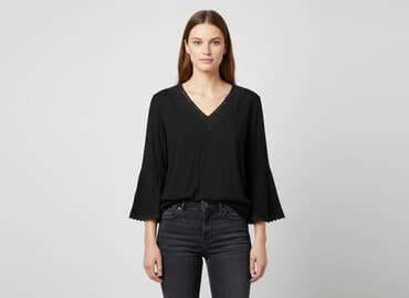 czarne bluzki dekolt v: Lascana, Bluzka damska, rozmiar L — 6